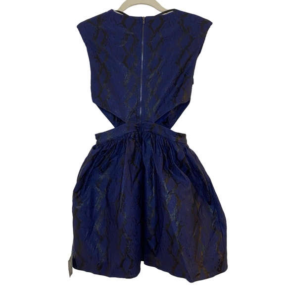 NWT Mustard Seed navy and black snake print cutout mini dress- M - Picture 3 of 10